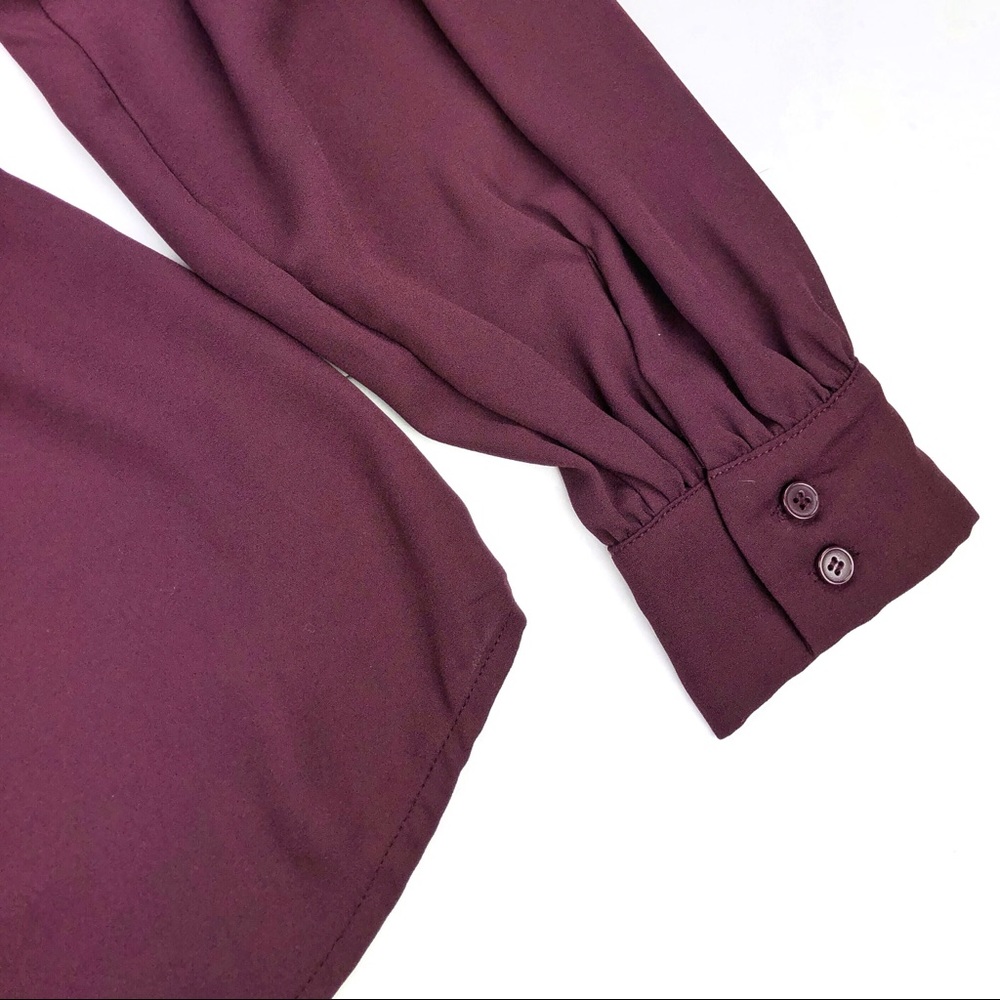 Boutique Boho Pleated Oversized Long Sleeve Blouse - Picture 7 of 8